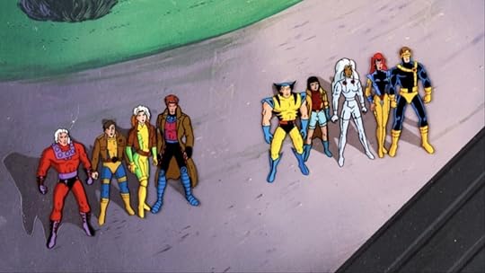 The X-Men and Magneto say farewell to Xavier as he takes off to space with Lilandra.