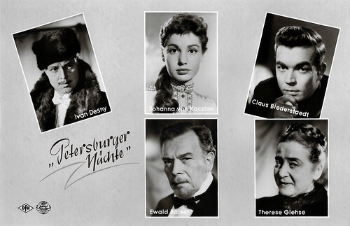 Ivan Desny, Johanna von Koczian, Claus Biederstaedt, Therese Giehse and Ewald Balser in Petersburger Nächte (1958)