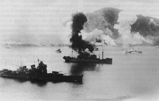 Japanese ships burning at Rabaul, Feb 1944 (US Army Center of Military History)