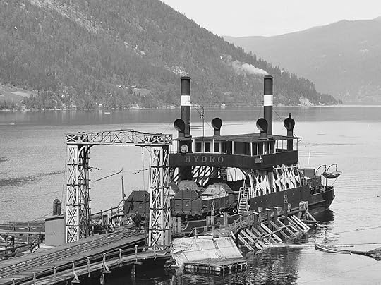 D/F Hydro railway ferry at Mæl, Norway, 1925 (public domain via Anders Beer Wilse/Norwegian Museum of Cultural History)