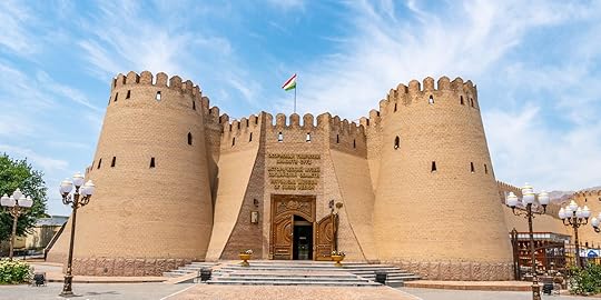 Khujand Historical Museum. The city of Khujand was the site of Alexandria Eschate (meaning: Alexandria the Furthest), one of the many cities founded by Alexander the Great. I would like to imagine that this building was perhaps similar to the royal palace of Eskati where King Mauakes isolate Heliokleia.
