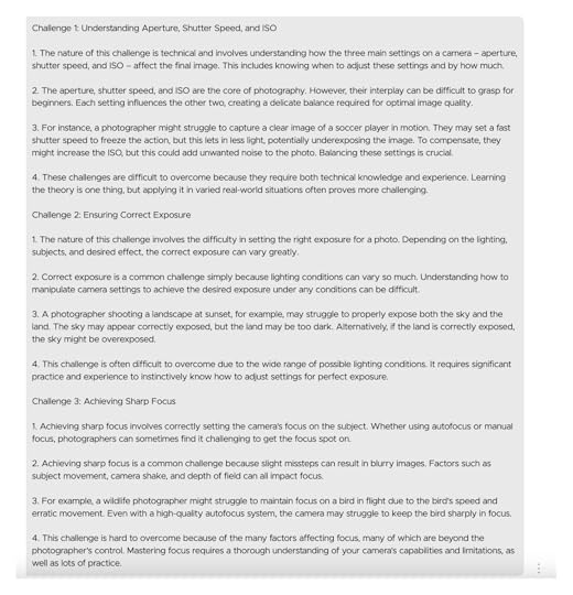 Results of camera challenges prompt