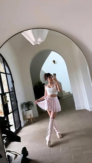 cassey ho wearing popflex juliet wrap ballet skort pink