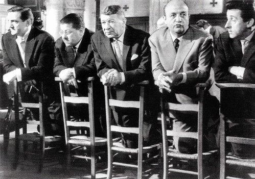 Lino Ventura, Francis Blanche, Robert Dalban, Bernard Blier and Jean Lefebvre in Les Tontons flingueurs (1963)