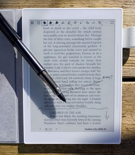 Supernote Nomad e-ink notebook in PDF reading / editing mode