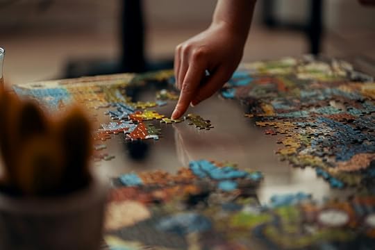 A puzzle being put together.
