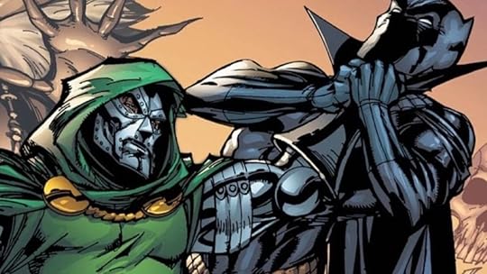 Doctor Doom fights the Black Panther, with art by J. Scott Campbell.