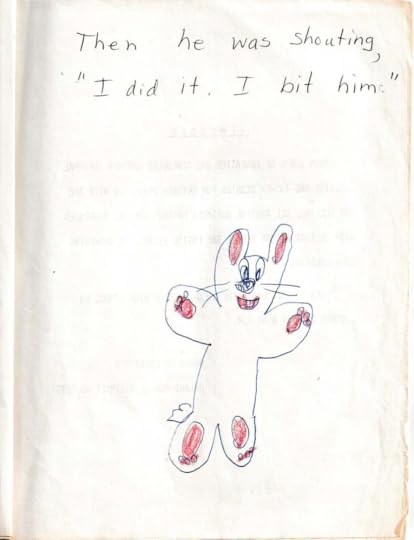 child drawing rabbit