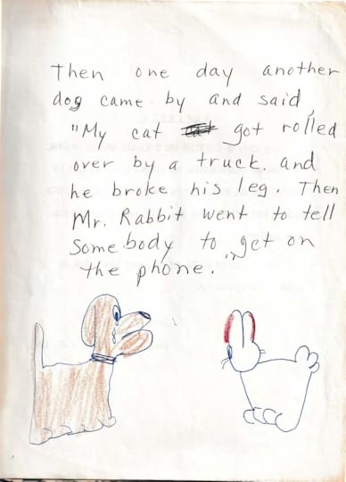 child drawing cat dog