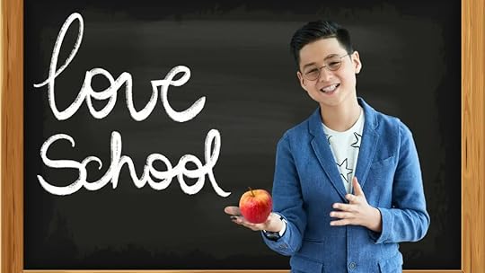 A kid love school and his teacher offer her an apple.