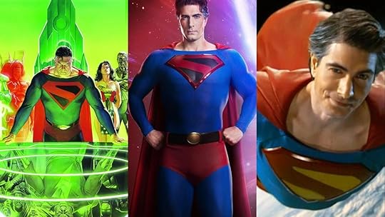 The Kingdom Come Superman, as drawn by Alex Ross, and worn by actor Brandon Routh in the Arrowverse.