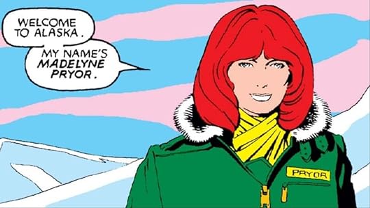 Madelyne Pryor's first appearance as a pilot in Uncanny X-Men #168. Art by Paul Smith.