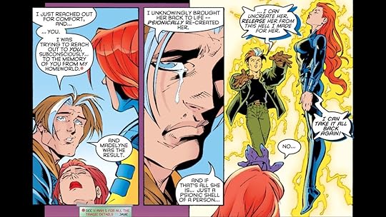 The powerful Nate Grey, also called X-Man, resurrects Maddie Pryor, but realizes she must be let go.