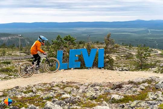 Village Trail at the Levi Bike Park in Lapland, Finland.