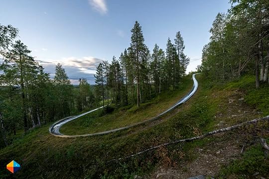 Summer-sledding course in Levi, Lapland, Finland.