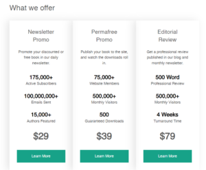 3 book marketing packages