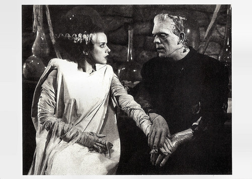 Boris Karloff and Elsa Lanchester in Bride of Frankenstein (1935)