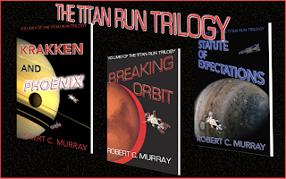 The book covers for the Titan Run Trilogy. Aren't they intriguing?