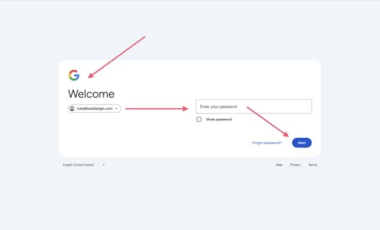 Google sign up form pinball layout