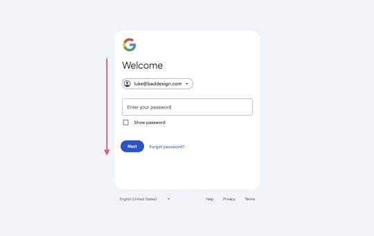 Google sign up form clear path to completion layout