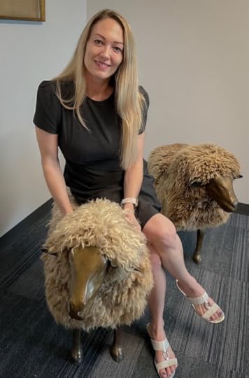 sheep, middle aged woman
