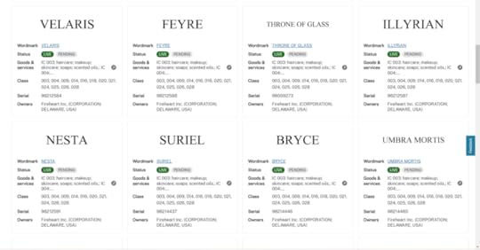 A screen shot of the US Trademark office's website, showing