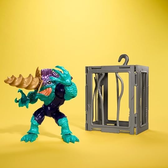 Street Sharks' Slash action figure with cage.