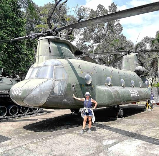 The backpacking housewife Janice Horton at the War Remnants Museum Saigon