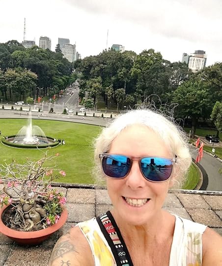 Janice Horton on the balcony of the Independence Palace HCMC