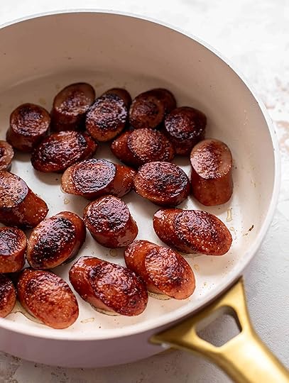 smoked sausage salad with shredded cabbage
