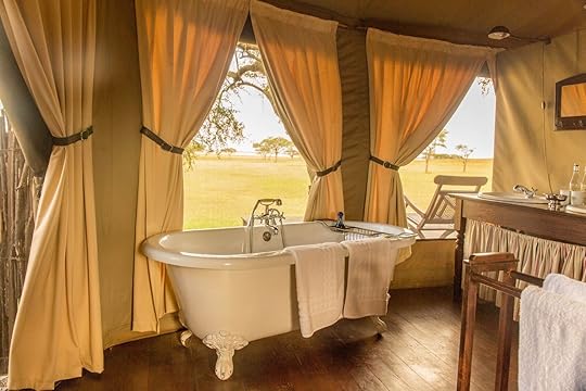 bathtub in tented lodge