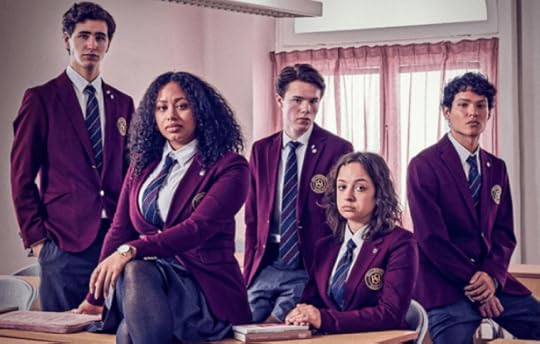 Nikita Uggla, Edvin Ryding, Frida Argento, Malte Gårdinger, and Omar Rudberg in Young Royals