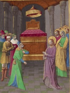 Jesus and the Pharisees in the Temple; French 1490; Creative Commons