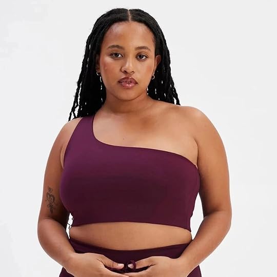 Girlfriend Collective Plum Bianca One Shoulder Bra