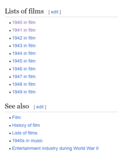 film list of the 1940s