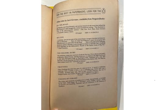 a back page from a copy of On The Road advertising other books by Jack Kerouac