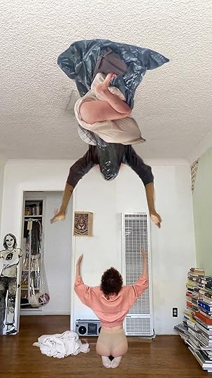 Miranda July, Video still of July, @craigmontyjames (C.M. James), and @thongria (Zoë Ligon) in <em>F.A.M.I.L.Y. Ceiling</em>, 2024″>		</div>		<div class=