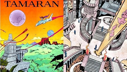 The alien world of Tamaran, and the magical dimension of Azarath, key locations in the Teen Titans universe.