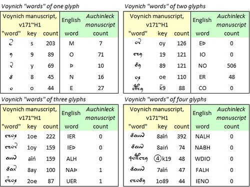 Mappings from Voynich to English