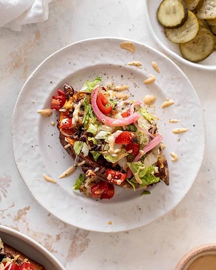 cheeseburger stuffed sweet potatoes