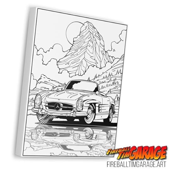 mercedes benz 300sl convertibel car art canvas print