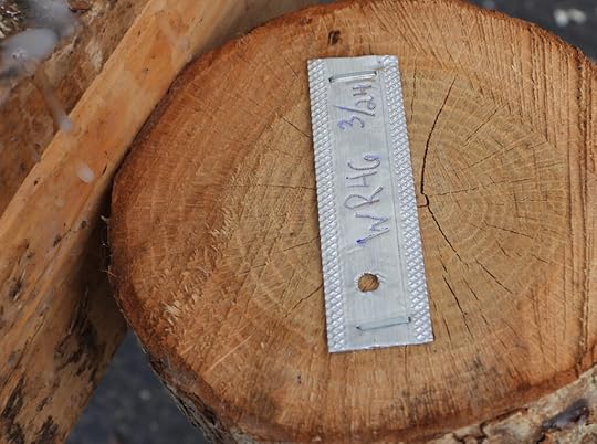 Newly inoculated mushroom log
