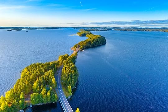 Aerial view of Pulkkilanharju Ridge, Paijanne National Park, southern part of Lake Paijanne one of the best lakes in Europe