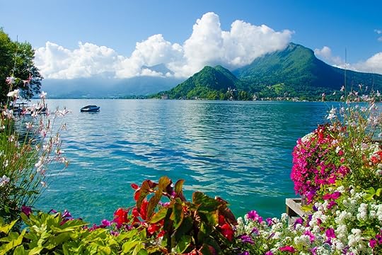 Landscape of lake annecy one of the best lakes in Europe