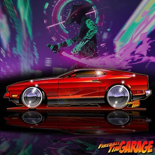 Ford Mustang mach 1 Car Art available in the Fireball Tim Garage online