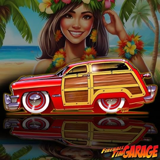 1950 Ford Woody Wagon Car Art available in the Fireball Tim Garage online