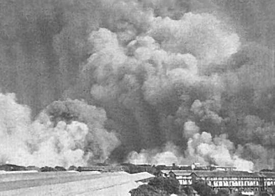 Damage at Victoria Dock after Fort Stikine explosion, Bombay, India, 14 April 1944 (public domain via Wikipedia)