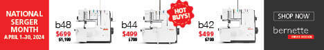 April National Serger Month bernette Serger and Coverstitch Machine SALE at Nancy Zieman Productions at ShopNZP.com