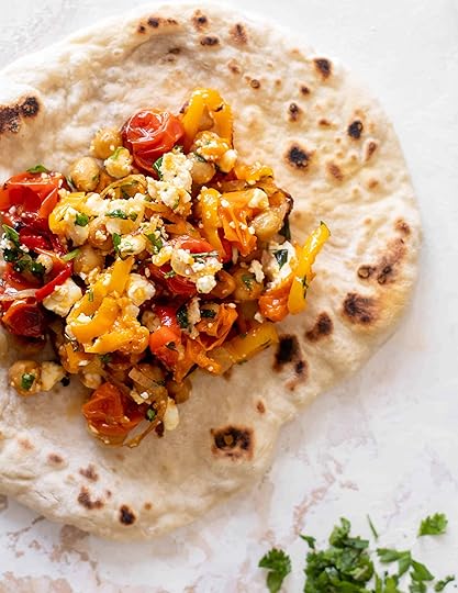 roasted chickpeas with tomatoes and sweet peppers
