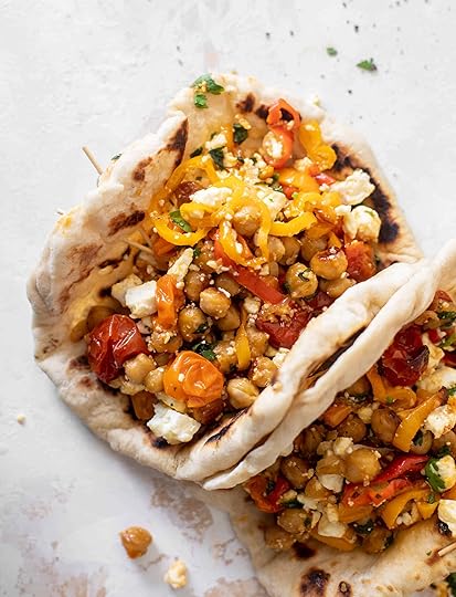 roasted chickpeas with tomatoes and sweet peppers